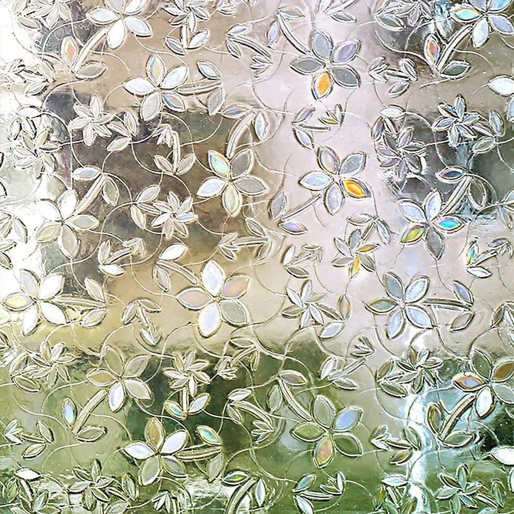 film décoratif fenêtre motifs floraux protection uv adhésif sans colle isolation thermique moderne transparent