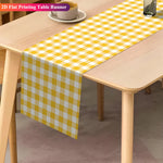 nappe runner gingham jaune blanc rustique maison polyestrelin dimensions variées festive