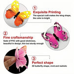 décoration murale papillons 3d adhésifs double face couleurs vives imprimé détaillé réaliste vert rose