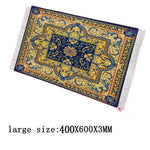 tapis persan ornements floraux rouge beige bleu doré traditionnel grande taille