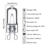 ampoules halogènes transparentes 12V 220V G4 G5.3 G9 filament classique 20W 25W 35W 40W