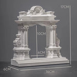statue arc boîte bijoux blanc sculpté détails classique baroque ornemental decor salon