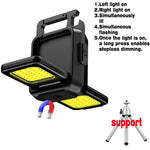 lampe torche led rechargeable clips aimant porte clés noir bleu jaune COB tactile type