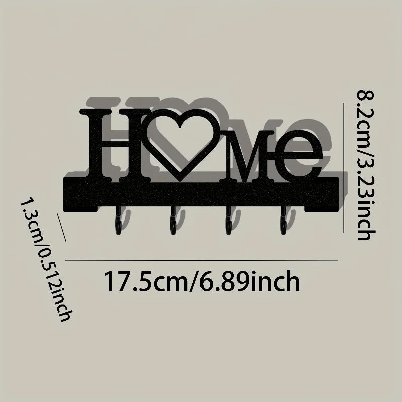porte clés mural cœur crochets fixation sans perçage décoration salon minimaliste noir blanc modernes