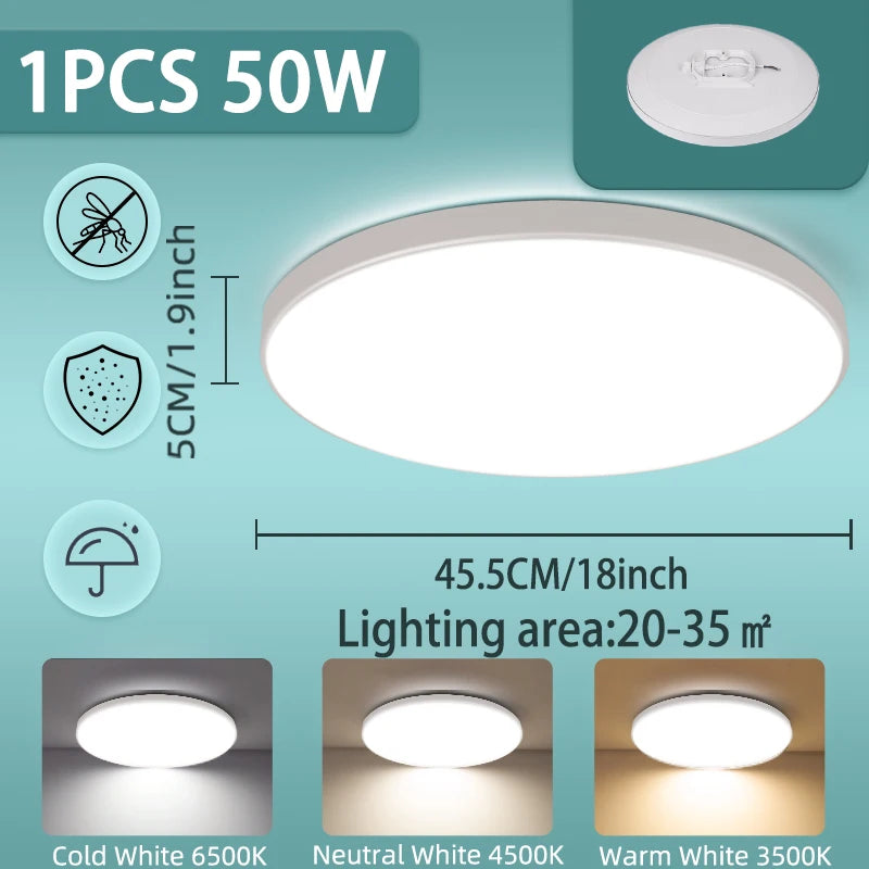 lampe led moderne blanc doré 18w 30w 40w 50w