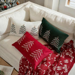 housse coussin brodée lettres noël velours polyester 30x50cm festive decoration voiture