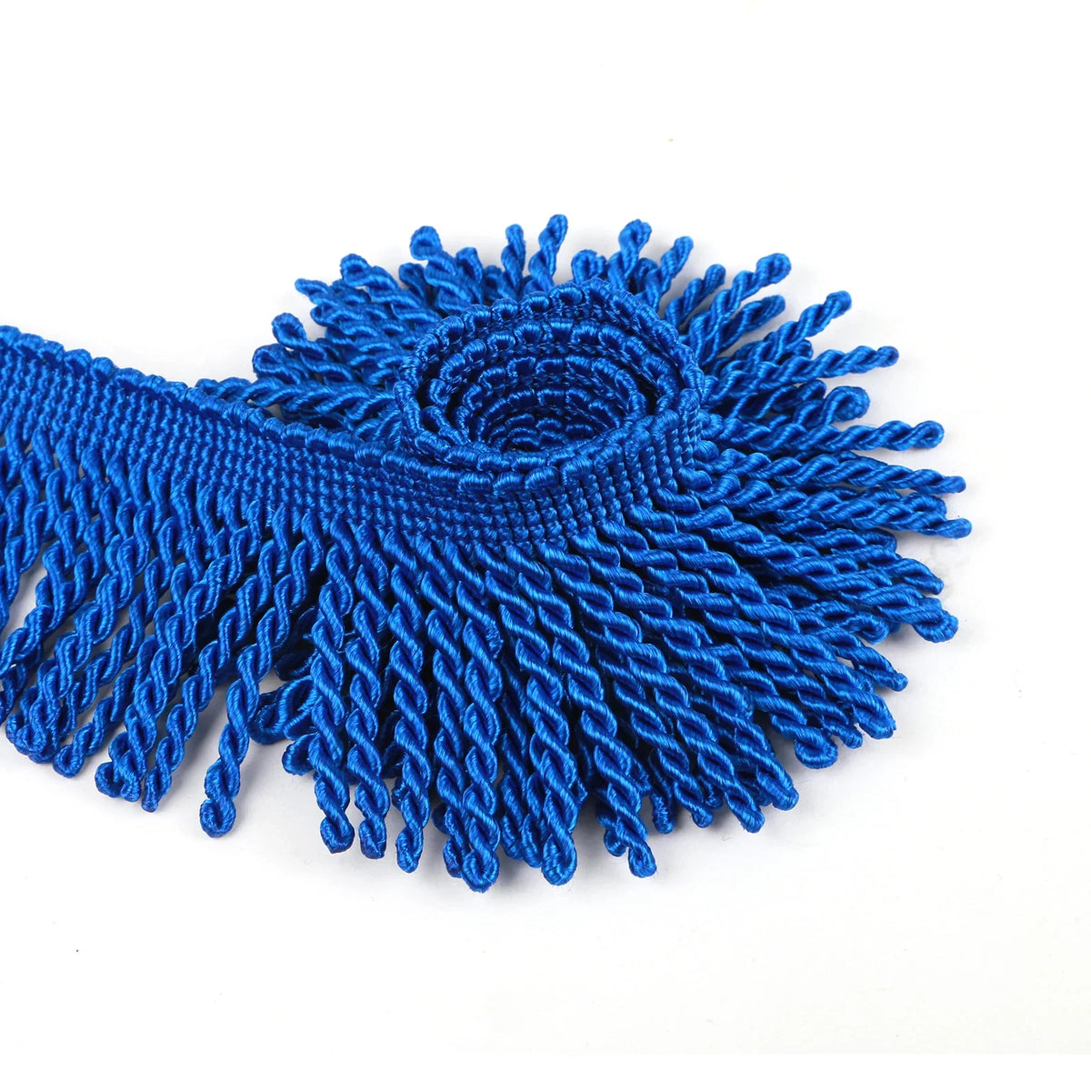 ruban franges or bleu marine franges torsade classique polyester élastique écologique yards