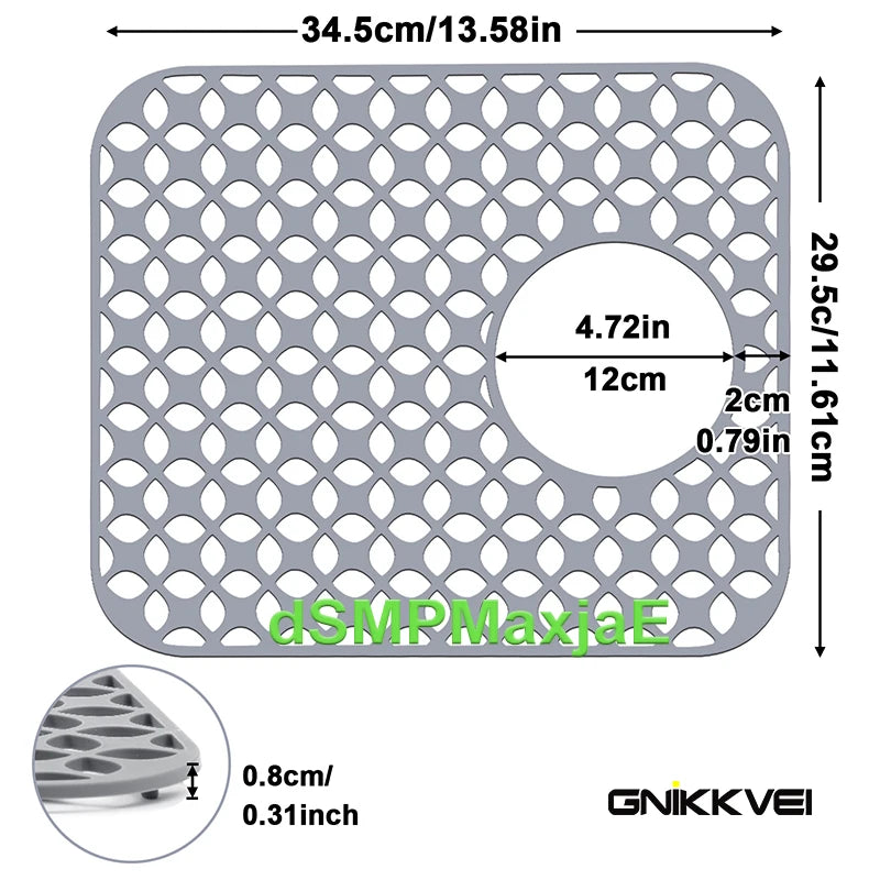 tapis cuisine silicone perforé moderne noir 200°C résistant 46.2cm 31.7cm