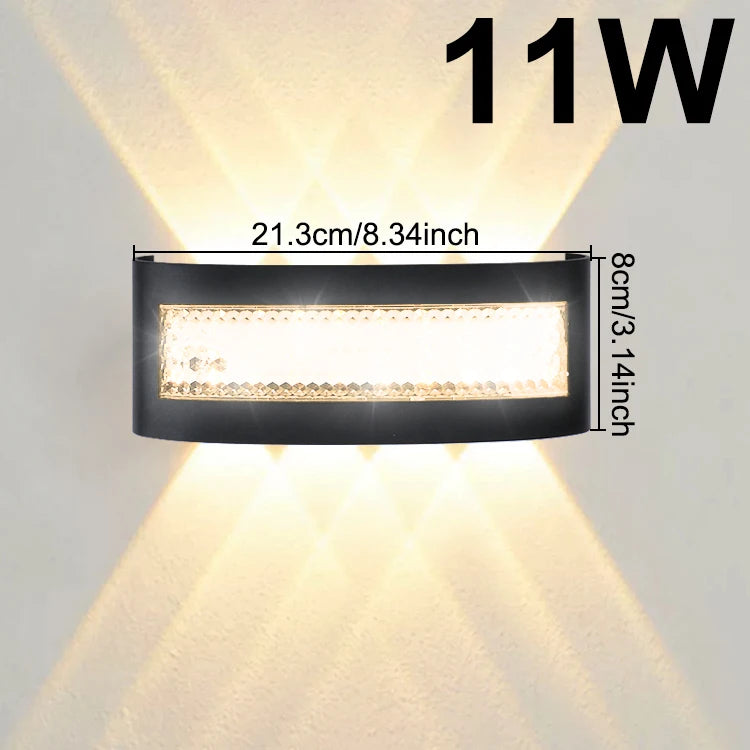 applique murale led moderne noire hexagonale contemporaine résistante intempéries 7w 9w 11w