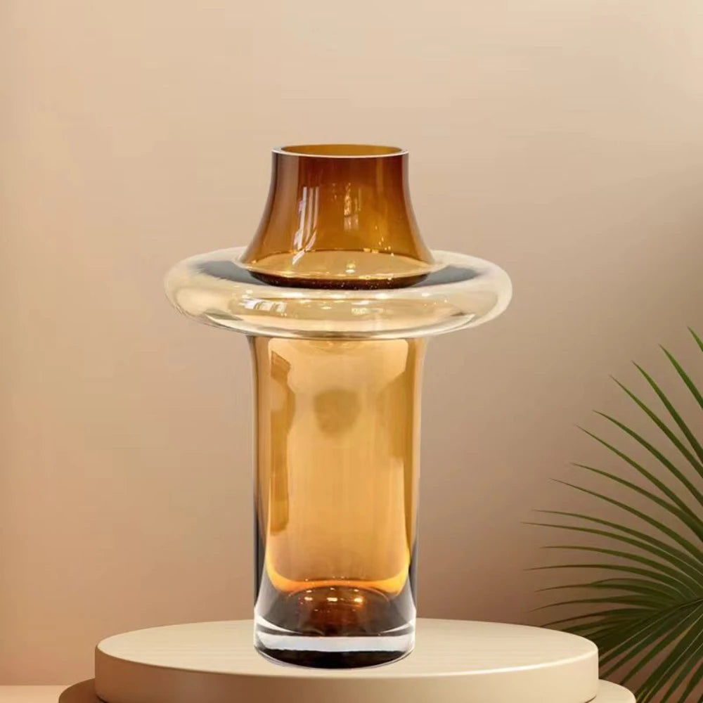 vase verre transparent dégradé couleur fleurs artificielles moderne minimaliste salon maison