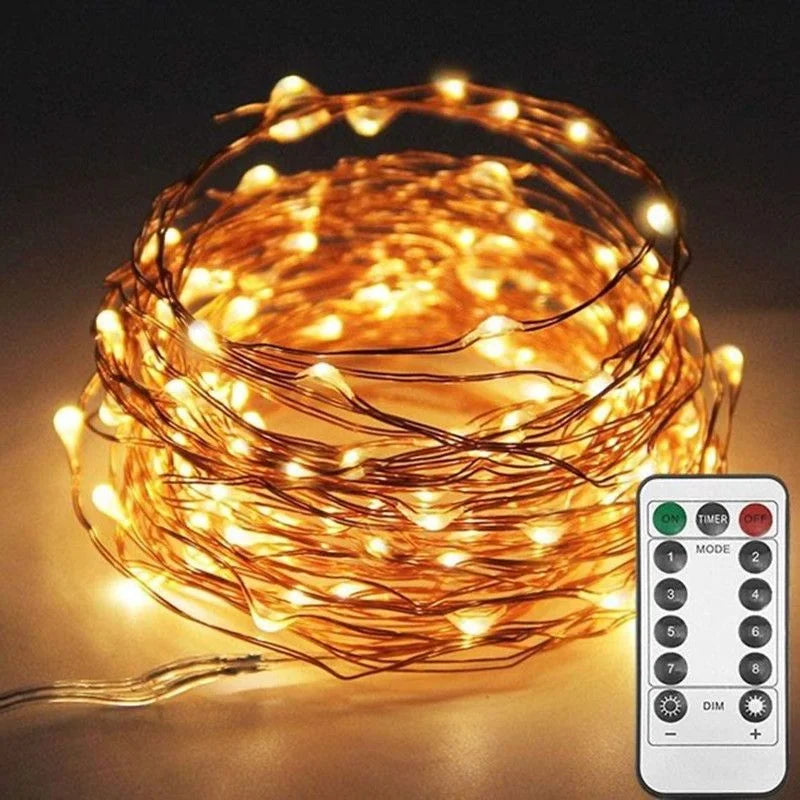 guirlande lumineuse led blanc chaud telecommande decoration noel mariage interieur