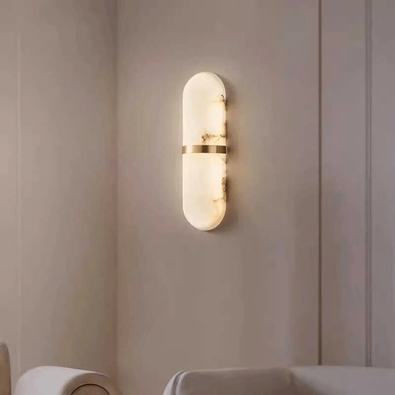 applique murale moderne marbre blanc beige luminaire led chambre salon étude entrée minimaliste fixe
