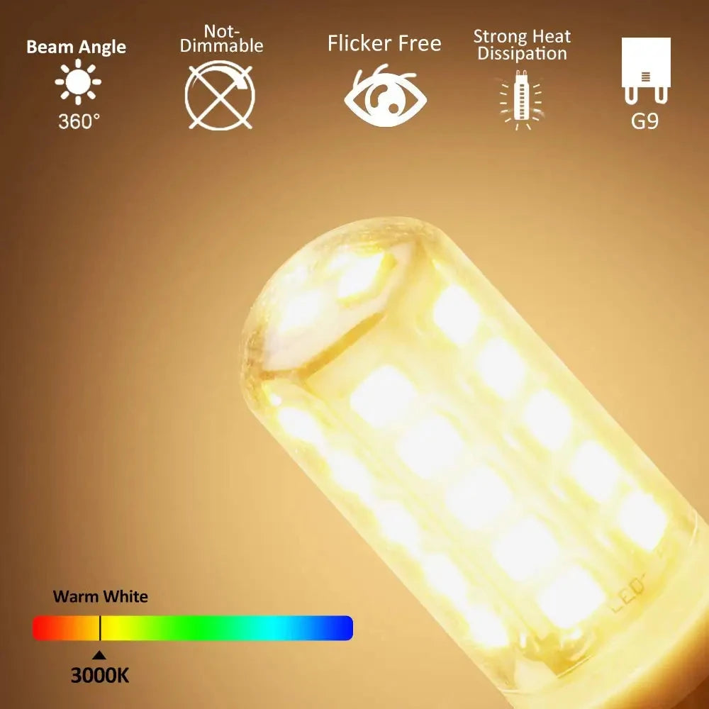 ampoules led g9 blanc carrés dorés moderne sans scintillement 5w 249 lumens 121v 240v