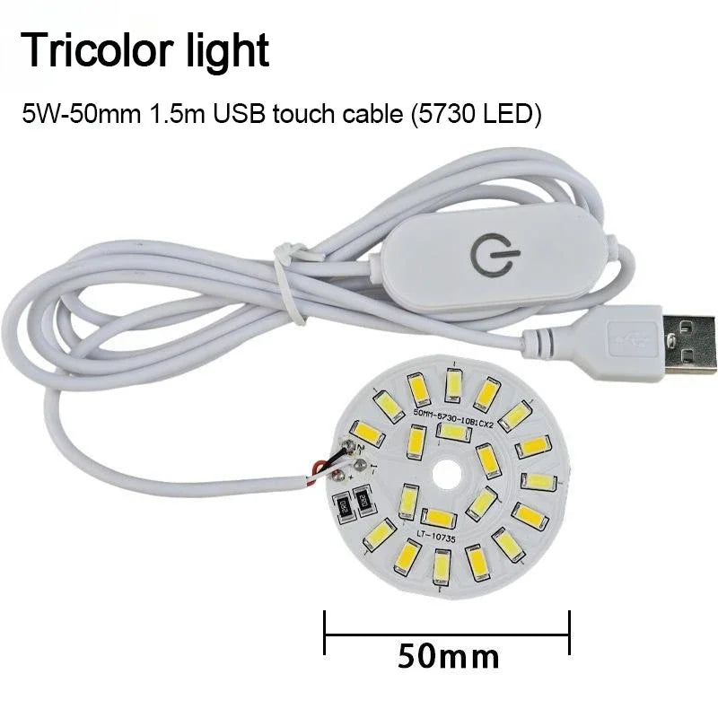 plaque led blanc couleurs 5w interrupteur tactile câble usb 1.5m moderne chambre coucher veilleuse