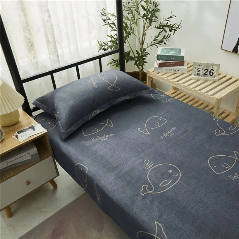drap plat housses lit carreaux poissons pois texture granuleuse nordique moderne adultes chambre decoration