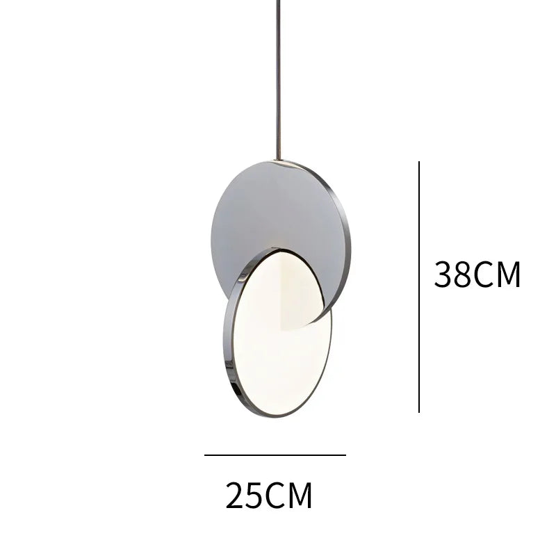 suspension lumineuse contemporaine dorée blanche métallique minimaliste salon chambre d'hôtel