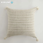 housses coussins carreaux beige blanc rustique 30x50cm 45x45cm décor canapé lit chaise voiture