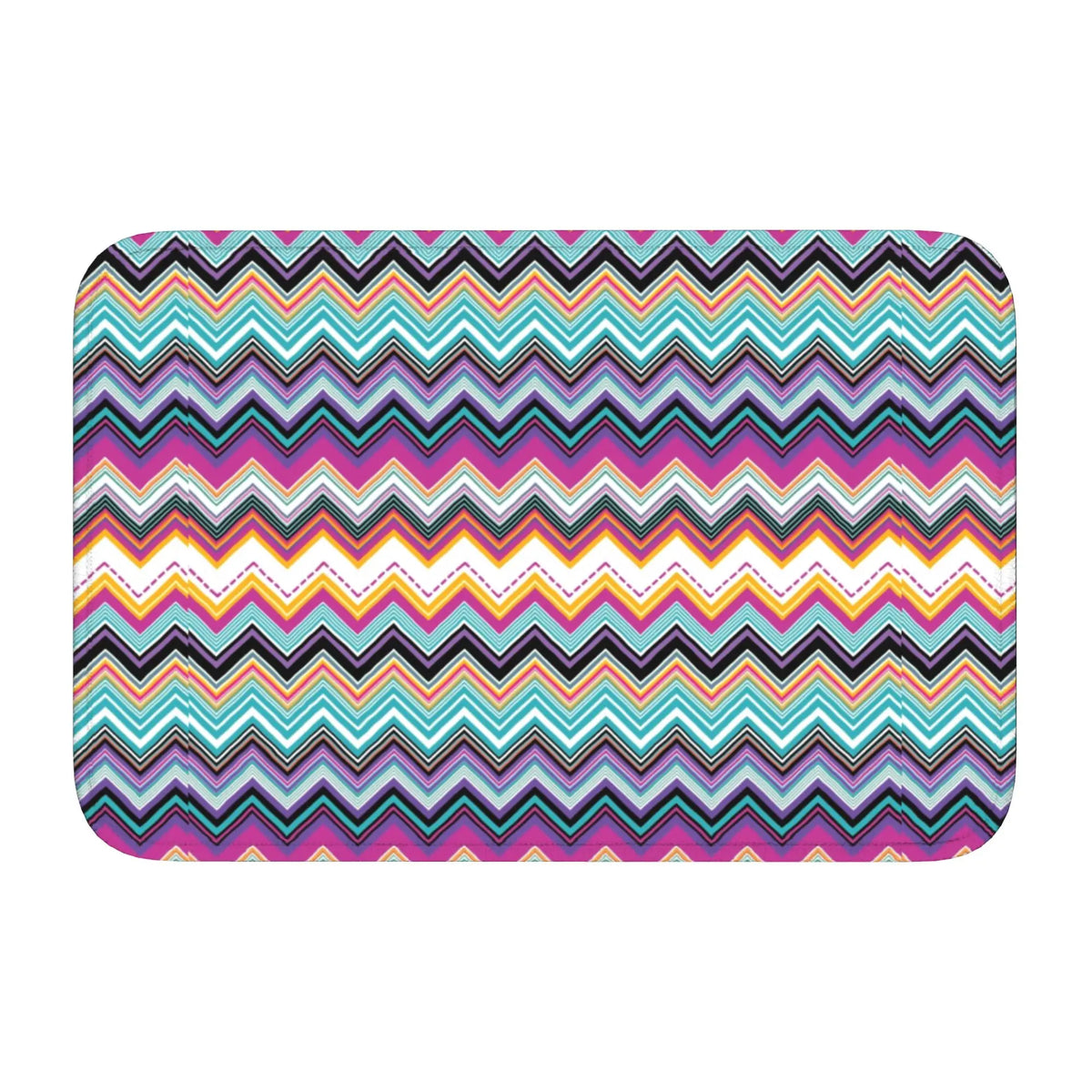 tapis moderne multicolore zigzag antidérapant polyester extérieur intérieur bain chambre