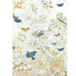 film décoratif fenêtre fleurs feuilles papillons moderne vert blanc jaune marron opacité adhésif