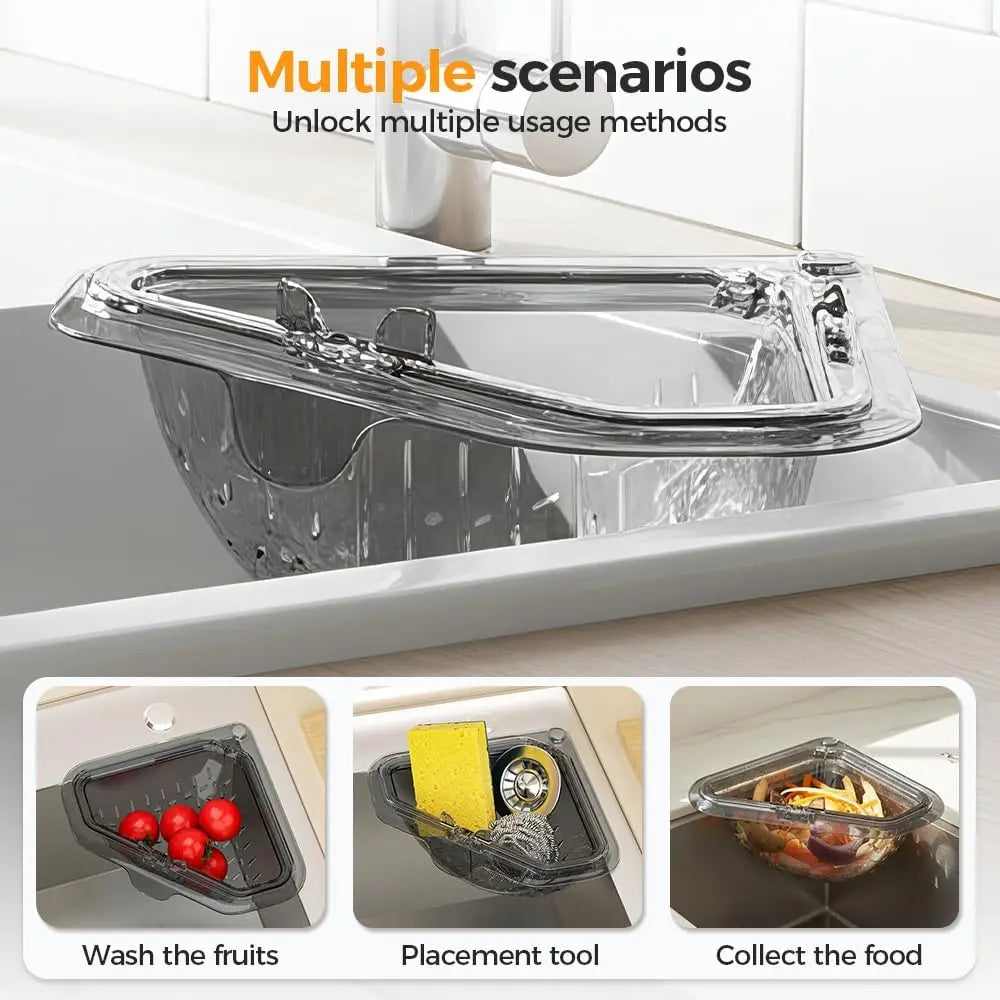 bac déchets moderne transparent aimanté évier cuisine organisateur filtrant lisse