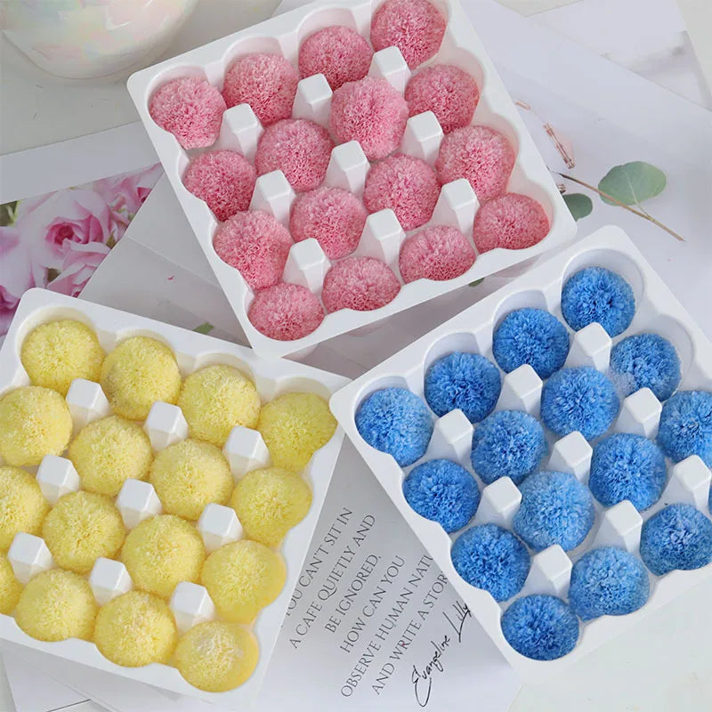 boules pommade pelucheuses couleurs variées texturées douces occasionnelles anniversaires fêtes