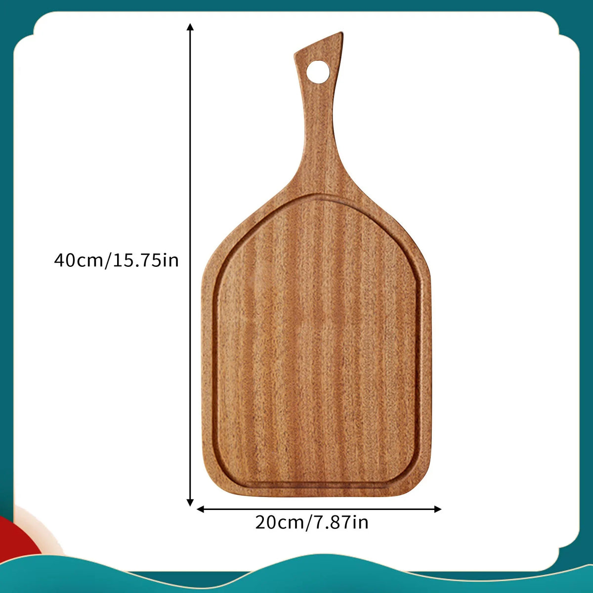 planche découper bois naturelle rustique poignées circulaires fourchette cuillère tartine pain