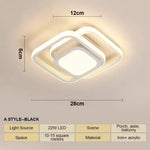 Lampe LED moderne minimaliste blanc noir acrylique fer métal plafonnier éclairage quotidien flux lumineux