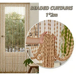 rideau bohème beige marron transparent salon décoration intérieure aspect naturel rustique