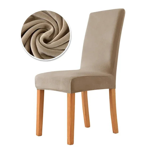 housse chaise velours polyester moderne camel opaque simple mariage banquet chaise plage fauteuil