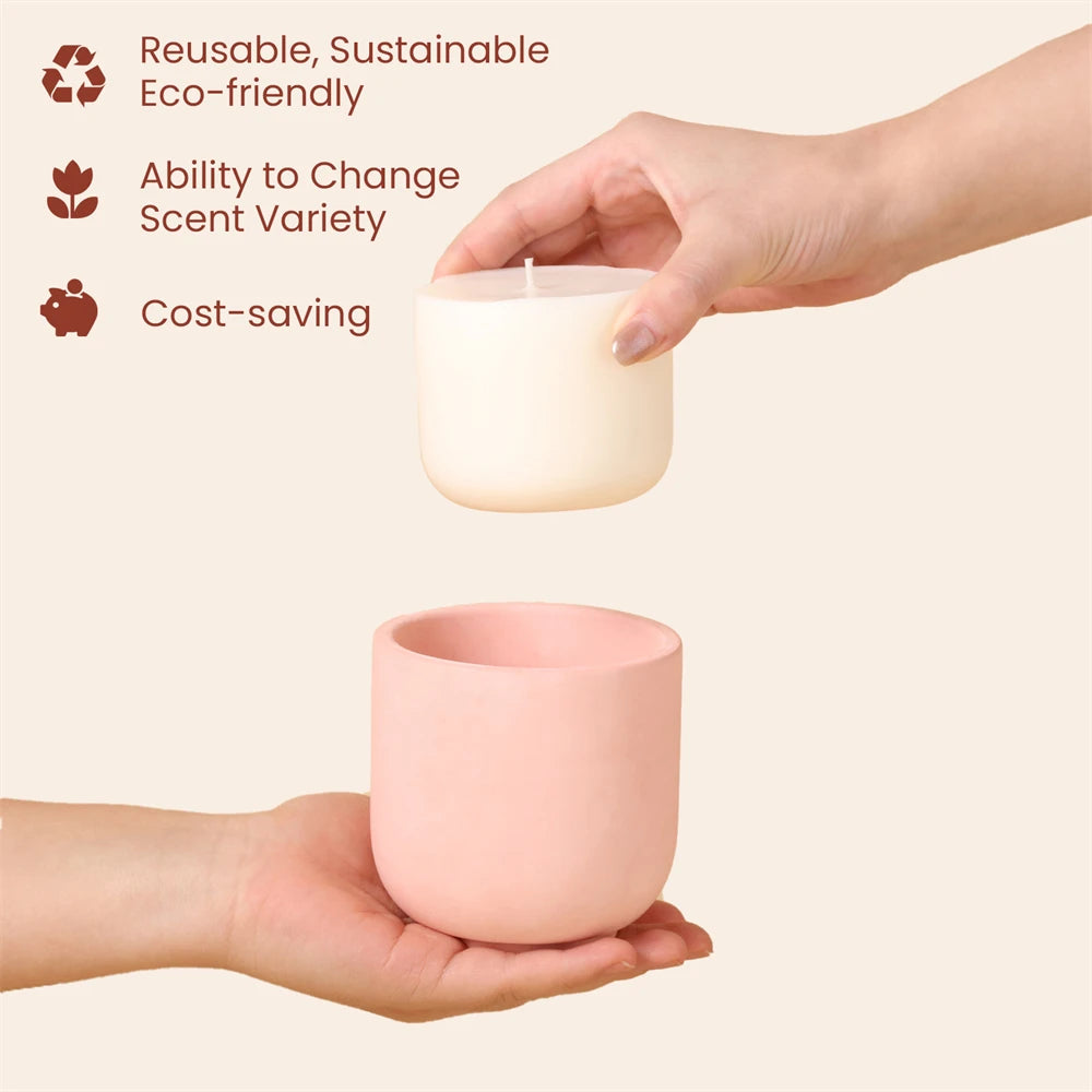 moulage silicium bougie rechargeable blanc jaune rose moderne minimaliste non adhésif durable