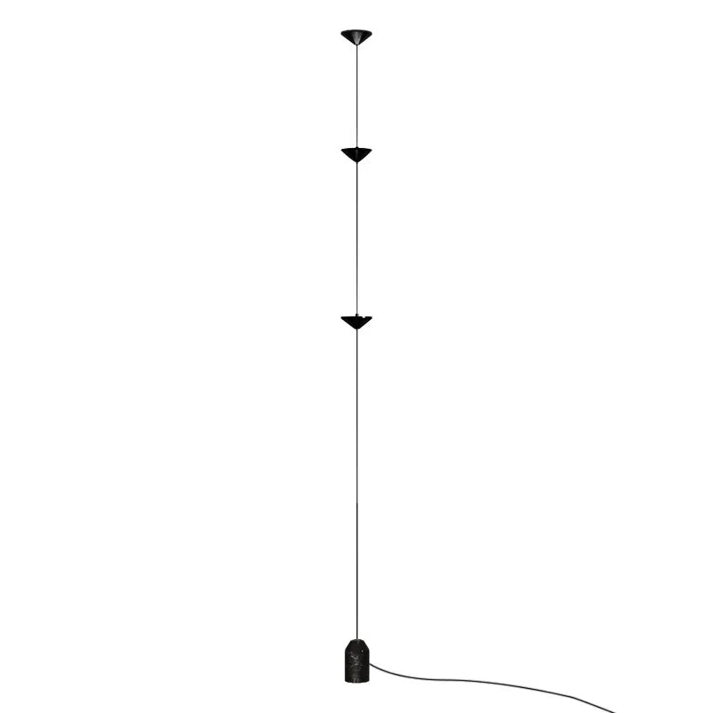 lampe suspension contemporaine marbre noir sources lumineuses 11 15w led noire dorée