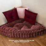 coussin sol épais marron foncé beige gris chenille doux moderne tridimensionnel adaptable