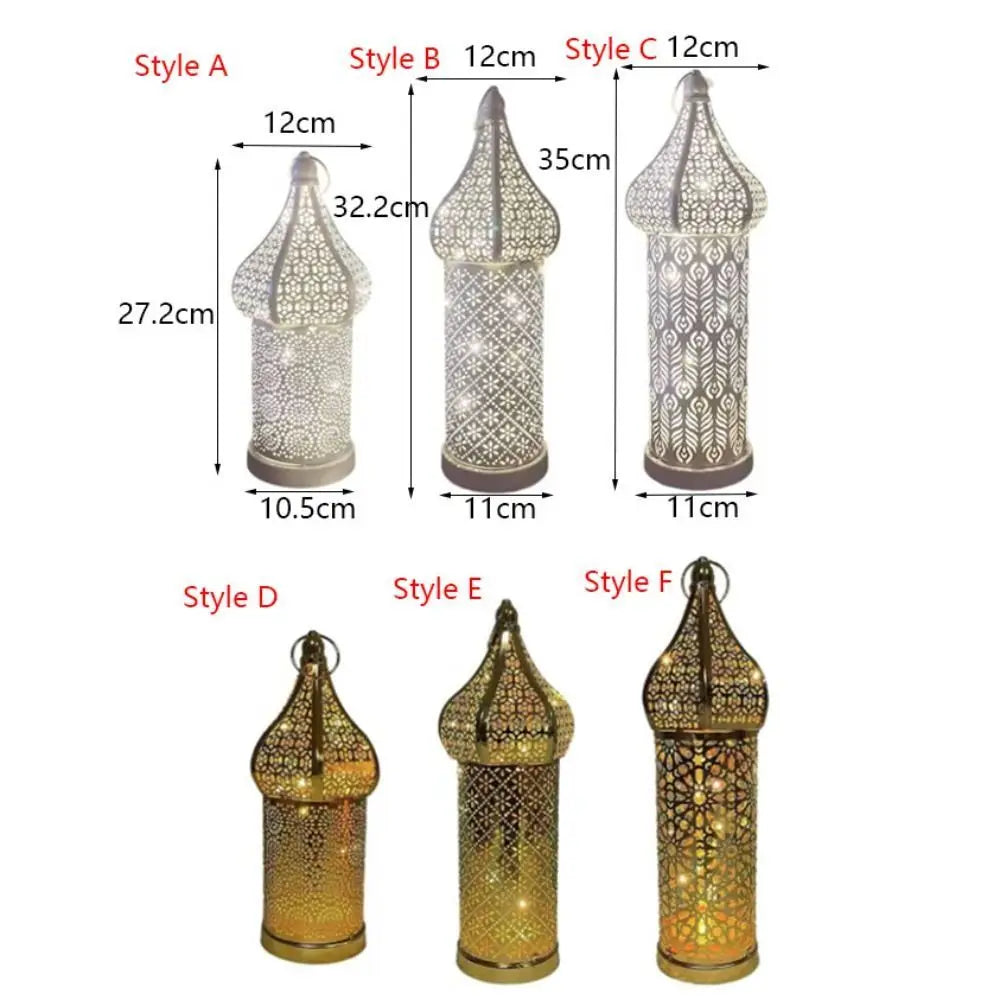lanterne décorative artisanale moderne motifs géométriques blanc doré anniversaire noël ramadan aïd