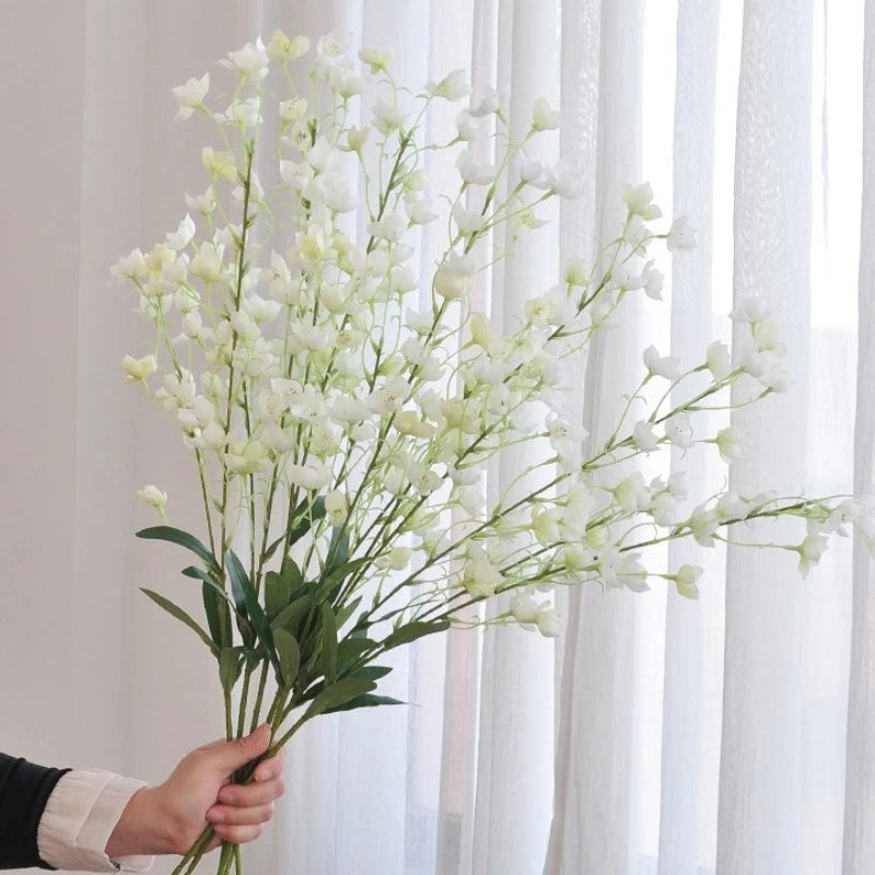 bouquet artificiel rose blanc décoration intérieure moderne minimaliste 97cm feuilles fleurs