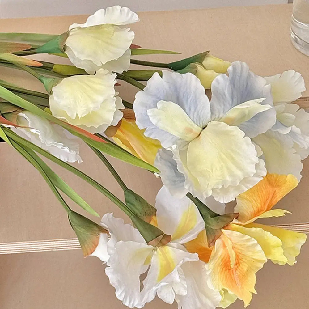 décoration intérieure bouquet fleurs artificielles 80cm blanc rose bleu jaune moderne minimaliste