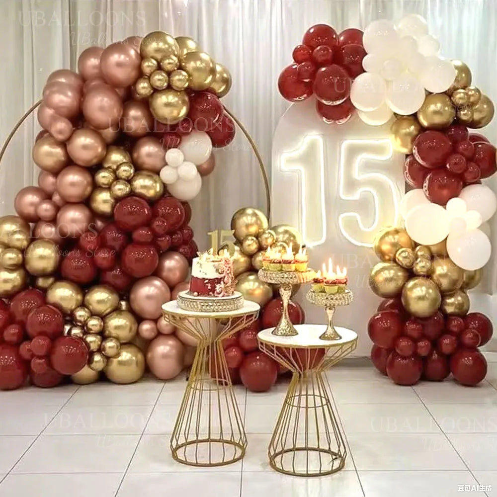 Arc ballons baby shower rose