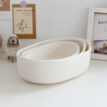 panier rangement tissu tressé pliable jouets cosmétiques maison gris blanc