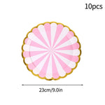 assiettes gobelets papier jetables motifs floraux fête anniversaire mariage décoration
