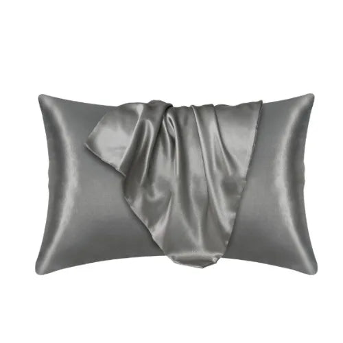 taies d'oreiller soie gris satinées modernes non toxiques hypoallergéniques 51x66cm 51x76cm
