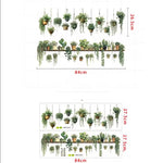 stickers muraux aquarelle plante pot cactus succulente oiseau papillon étagère bois nature bohème chambre
