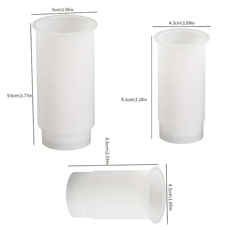 vases silicone blanc coeurs relief minimaliste réutilisables diy hydroponie porte bougies