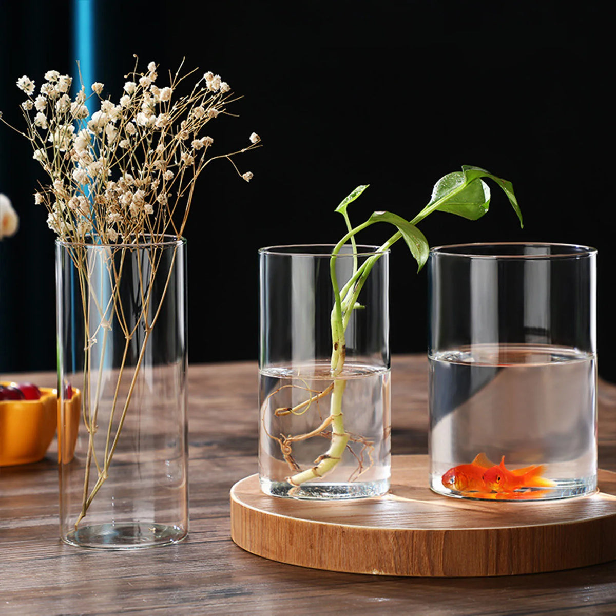 vases transparents modernes verre décoration table centre fêtes mariage