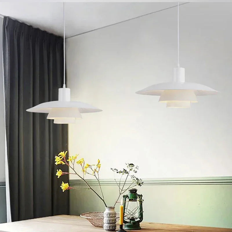 lampe suspendue moderne blanche minimaliste plafonnier salon chambre luminaires intérieur rond épuré