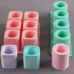 moules silicone savon géométriques modernes couleurs variées hexagones carrés minimalistes