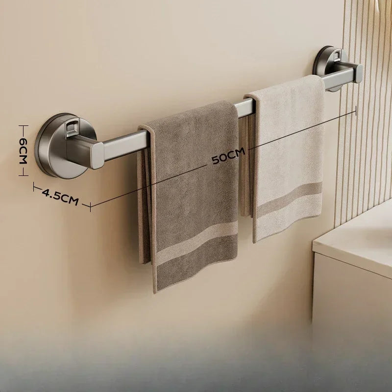 porte serviettes mural gris moderne ventouse texture mat longueur 50cm support serviettes fixe