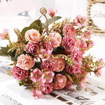 bouquets artificiels roses fleurs soie décoratives intérieur mariage festive engagement
