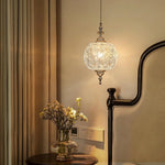 suspension lumineuse verre transparent gravé classique câble interrupteur 4000k 3000k 6000k chambre salle bain