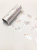 ruban décoratif feuilles d'erable or bronze argent blanc moderne 15cm 10yards
