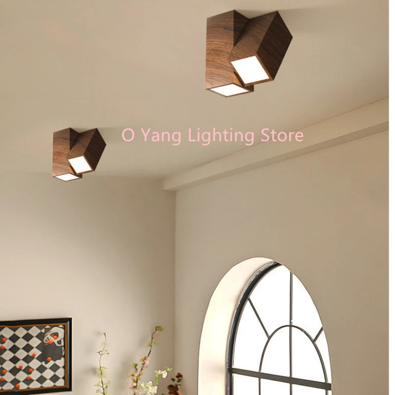 lampe bois naturel moderne géométrique lumière chaude autonome certification CCC CQC UL