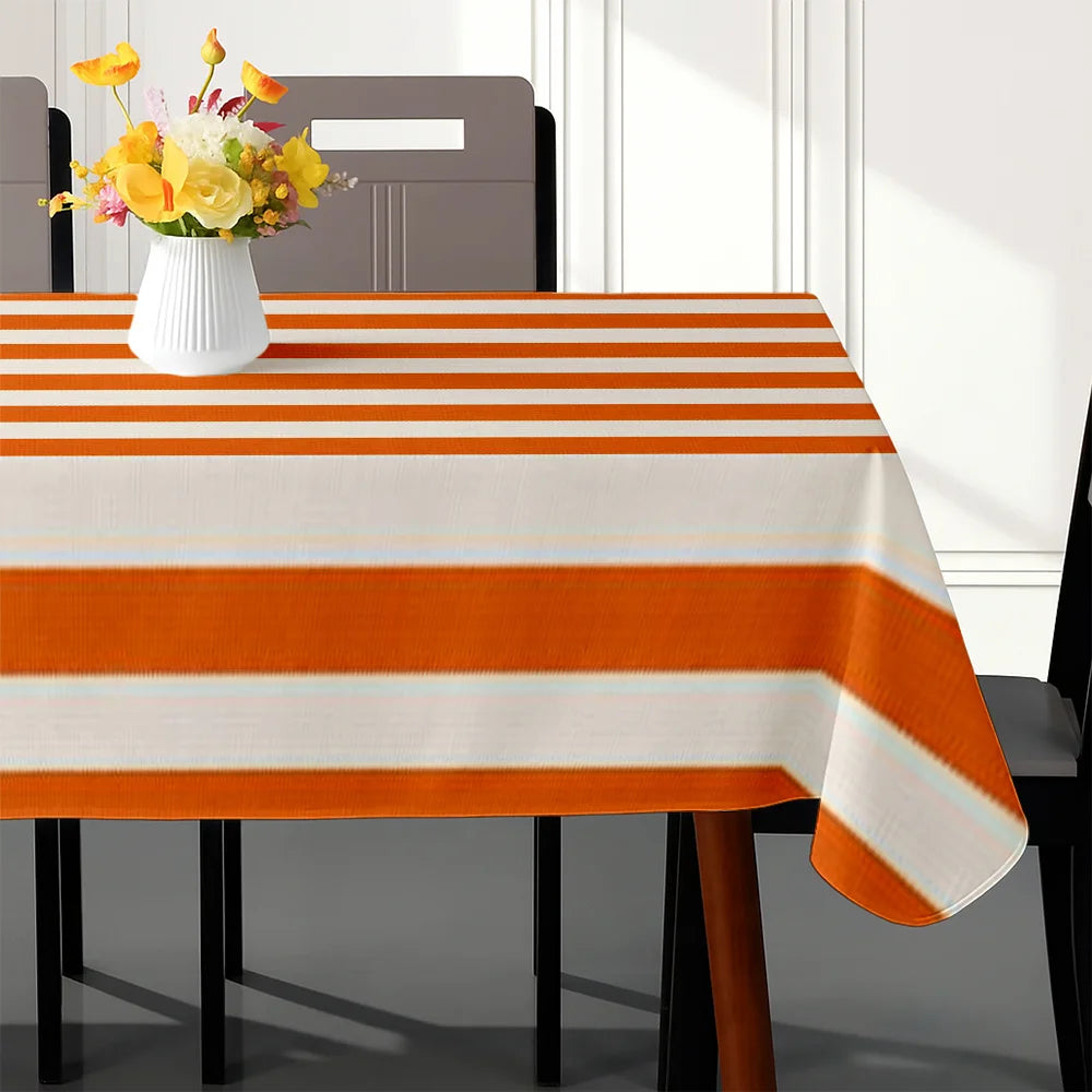 nappe table rayures orange blanche moderne cuisine décoration mariage fête restaurantextérieur